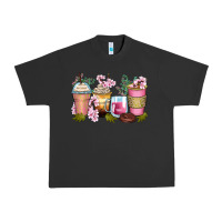 Pigment Black flowers coffee cups Urban Heavy Tee - Zillion Design Studio