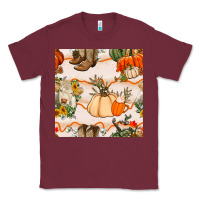 Burgundy fall heifer seamless pattern Classic Tee - BundleAndBundleShop