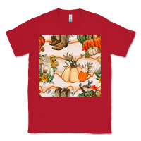 Red fall heifer seamless pattern Classic Tee - BundleAndBundleShop
