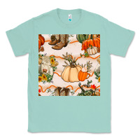 Seafoam fall heifer seamless pattern Classic Tee - BundleAndBundleShop