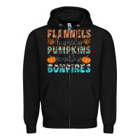 Black Flannels Hayrides Pumpkins Sweaters Bonfires Zipper Hoodie - Artiststas