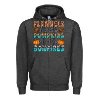 Charcoal Heather Flannels Hayrides Pumpkins Sweaters Bonfires Zipper Hoodie - Artiststas