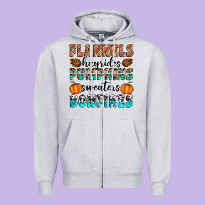 Flannels Hayrides Pumpkins Sweaters Bonfires Zipper Hoodie Designed By Artiststas