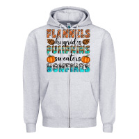 Heather Grey Flannels Hayrides Pumpkins Sweaters Bonfires Zipper Hoodie - Artiststas