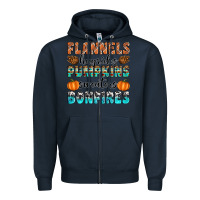 Navy Flannels Hayrides Pumpkins Sweaters Bonfires Zipper Hoodie - Artiststas