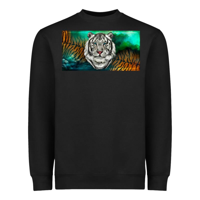 White Tiger Forest License Plate Heavyweight Sweatshirt by RanaPortraitStore | Teevron