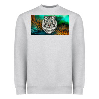 Heather Grey white tiger forest license plate Heavyweight Sweatshirt - RanaPortraitStore