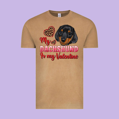 My Dachshund Is My Valentine Vintage Tee Designed By Ranaportraitstore