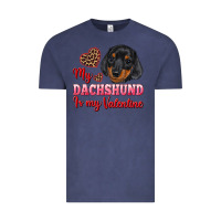 Vintage Denim my dachshund is my valentine Vintage Tee - RanaPortraitStore