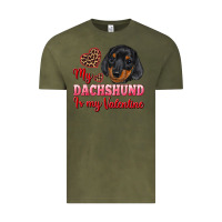 Vintage Olive my dachshund is my valentine Vintage Tee - RanaPortraitStore