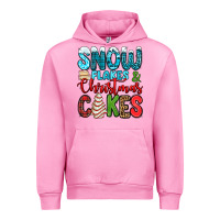 Fuchsia Pink snow flakes and Christmas cakes Urban Hoodie - Jasminsmagicworld