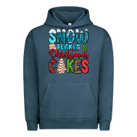 Pigment Midnight Navy snow flakes and Christmas cakes Urban Hoodie - Jasminsmagicworld