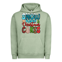 Pigment Oil Green snow flakes and Christmas cakes Urban Hoodie - Jasminsmagicworld