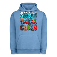 Pigment Pebble Blue snow flakes and Christmas cakes Urban Hoodie - Jasminsmagicworld