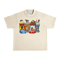 Sandshell cartoon characters coffee cups Urban Heavy Tee - Zillion Design Studio