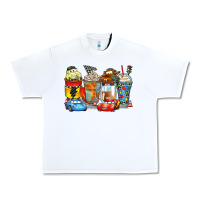 White cartoon characters coffee cups Urban Heavy Tee - Zillion Design Studio