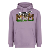 Lavender Western Holstein Cow And Baby Cow Mom Heavyweight Hoodie - LillyAllenDesigns