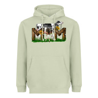 Matcha Western Holstein Cow And Baby Cow Mom Heavyweight Hoodie - LillyAllenDesigns