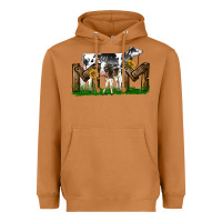 Meerkat Western Holstein Cow And Baby Cow Mom Heavyweight Hoodie - LillyAllenDesigns
