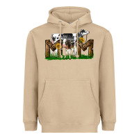 Mushroom Western Holstein Cow And Baby Cow Mom Heavyweight Hoodie - LillyAllenDesigns