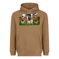 Toasted Coconut Western Holstein Cow And Baby Cow Mom Heavyweight Hoodie - LillyAllenDesigns