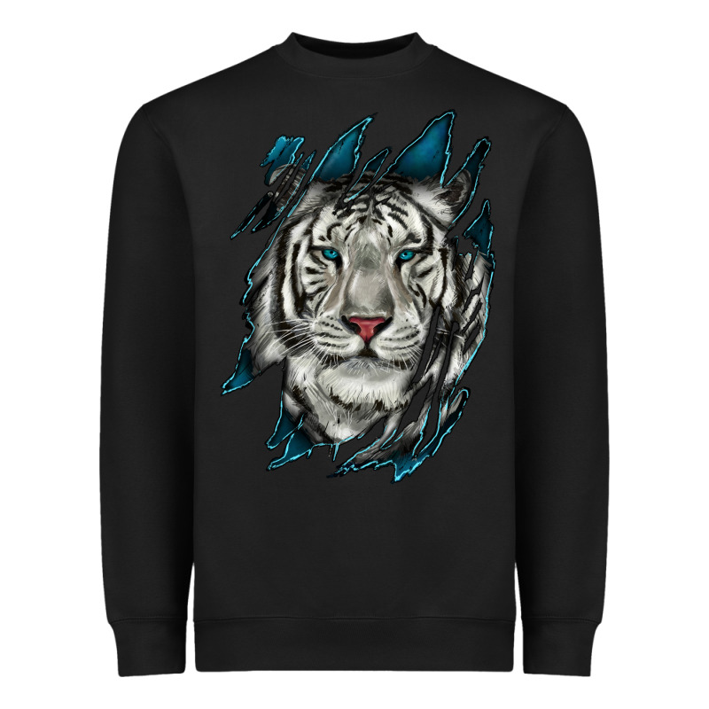 White Tiger Scratch Mark Heavyweight Sweatshirt by RanaPortraitStore | Teevron