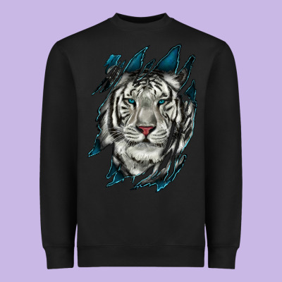 Heavyweight Sweatshirt White Tiger Scratch Mark
