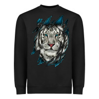 Black White Tiger Scratch Mark Heavyweight Sweatshirt - RanaPortraitStore