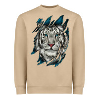 Mushroom White Tiger Scratch Mark Heavyweight Sweatshirt - RanaPortraitStore
