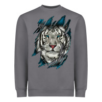 Storm White Tiger Scratch Mark Heavyweight Sweatshirt - RanaPortraitStore