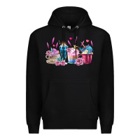 Black Unicorn Coffee Cups Premium Hoodie - MaliasSmallBusiness