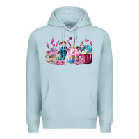 Blue Mist Unicorn Coffee Cups Premium Hoodie - MaliasSmallBusiness