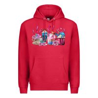 Cardinal Unicorn Coffee Cups Premium Hoodie - MaliasSmallBusiness