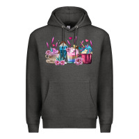 Charcoal Heather Unicorn Coffee Cups Premium Hoodie - MaliasSmallBusiness
