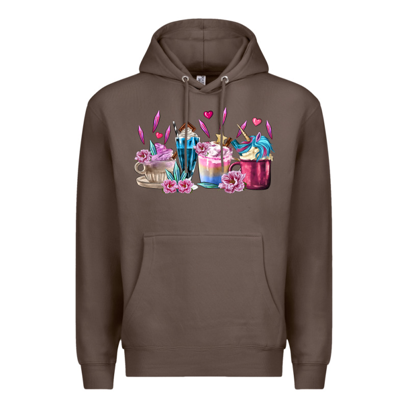 Unicorn Coffee Cups Premium Hoodie by MaliasSmallBusiness | Teevron