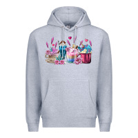 Heather Grey Unicorn Coffee Cups Premium Hoodie - MaliasSmallBusiness