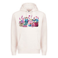 Pale Pink Unicorn Coffee Cups Premium Hoodie - MaliasSmallBusiness