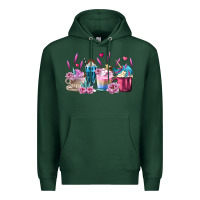 Sports Green Unicorn Coffee Cups Premium Hoodie - MaliasSmallBusiness
