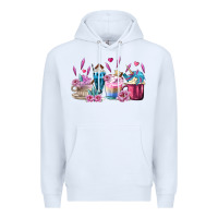 White Unicorn Coffee Cups Premium Hoodie - MaliasSmallBusiness