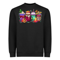 Black dia de los muertos coffee cups Heavyweight Sweatshirt - texasbilliewilder