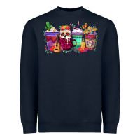 Navy dia de los muertos coffee cups Heavyweight Sweatshirt - texasbilliewilder