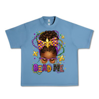 Pebble Blue bead me mardi gras afro messy bun Urban Heavy Tee - texasbilliewilder