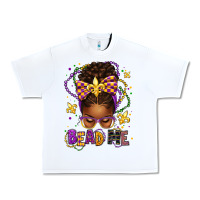 White bead me mardi gras afro messy bun Urban Heavy Tee - texasbilliewilder