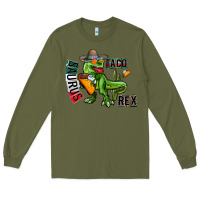 Army Green taco saurus rex Long Sleeve Tee - CowhideDigitalArt