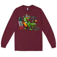 Burgundy taco saurus rex Long Sleeve Tee - CowhideDigitalArt