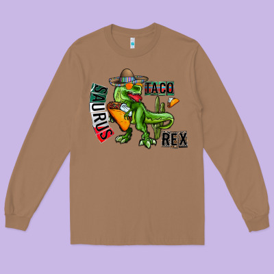 Taco Saurus Rex Long Sleeve Tee Designed By Cowhidedigitalart