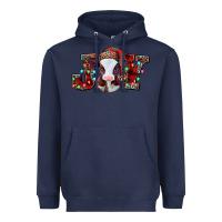 Navy joy baby cow christmas Heavyweight Hoodie - Jasminsmagicworld