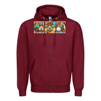 Burgundy Fall Gnomes Zipper Hoodie - Artiststas