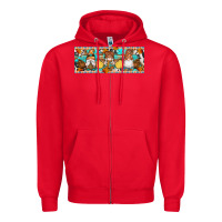 Red Fall Gnomes Zipper Hoodie - Artiststas