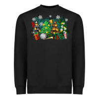 Black christmas trees with tennis Heavyweight Sweatshirt - Zillion Design Studio